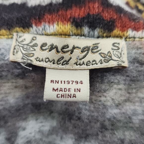 Energe World Wear Cardigan Women's S Nordic Design Open Front Boho Preppy - Picture 4 of 6